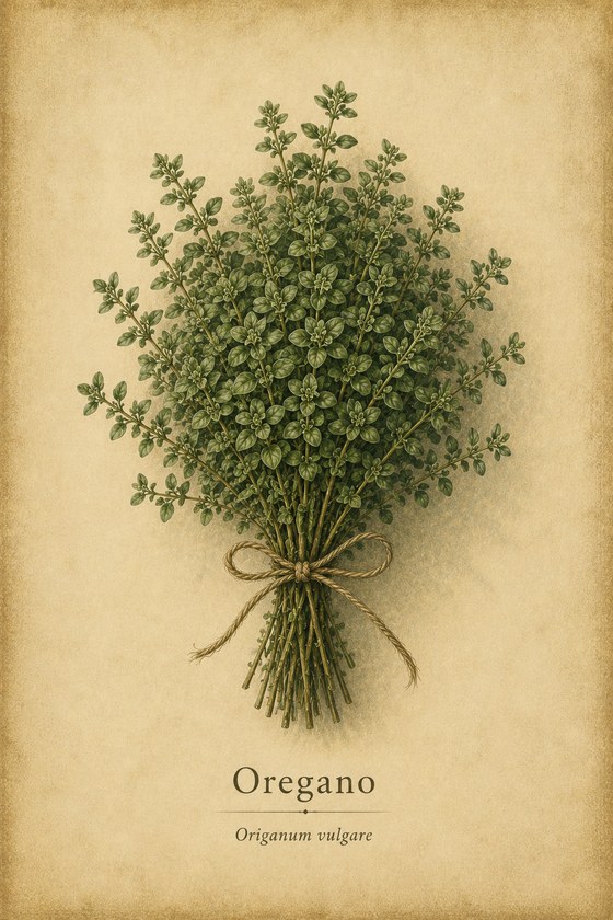 Oregano botanical print for farmhouse wall art