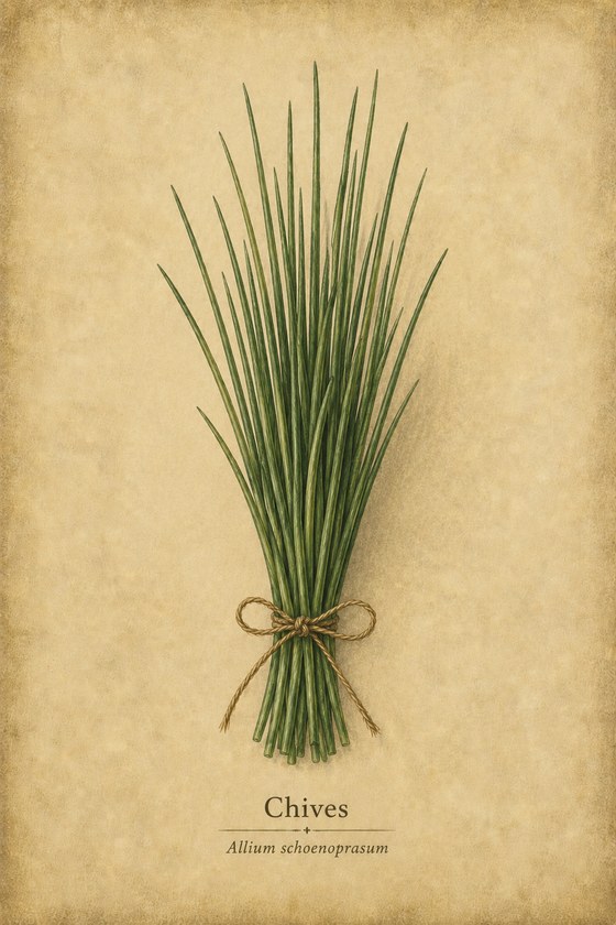 Chives herb print for cottage kitchen walls