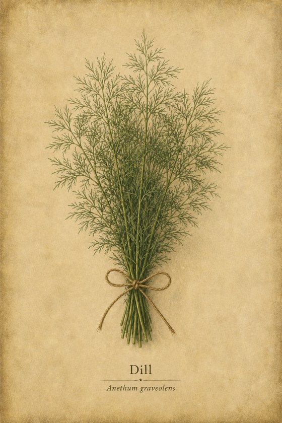 Dill Herb Poster wall art for a botanical gallery display