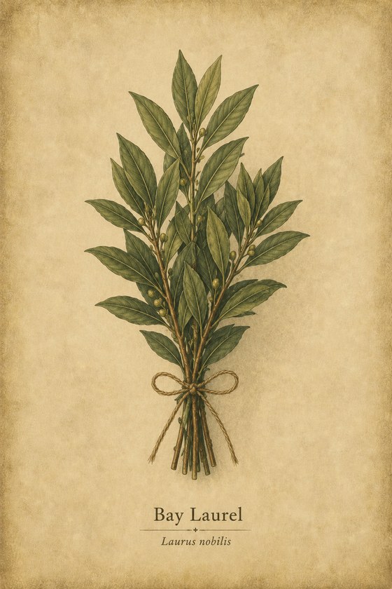 Bay laurel print for classic entryway decor