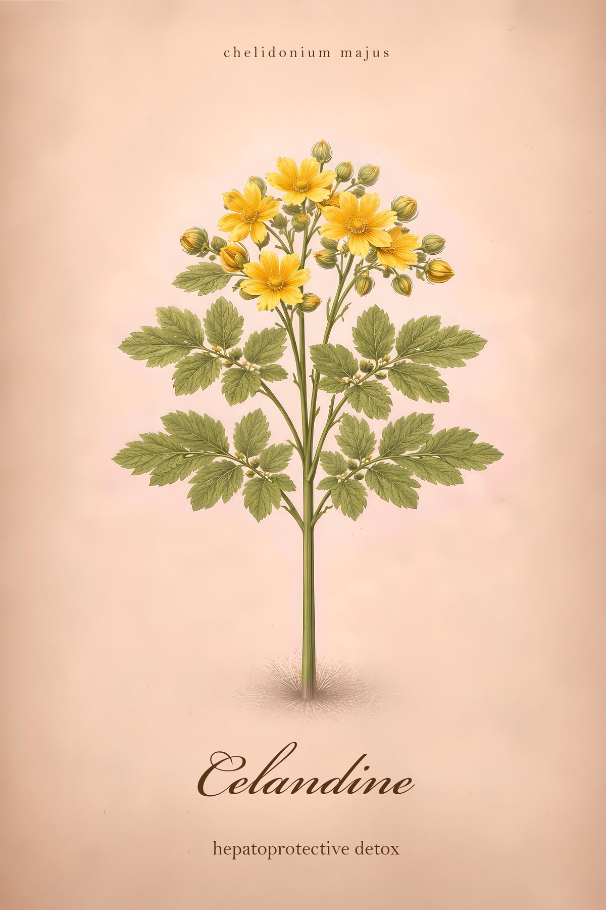 Celandine Botanical Print, Wild Herb Wall Art, Vintage Colour Plant Study Poster