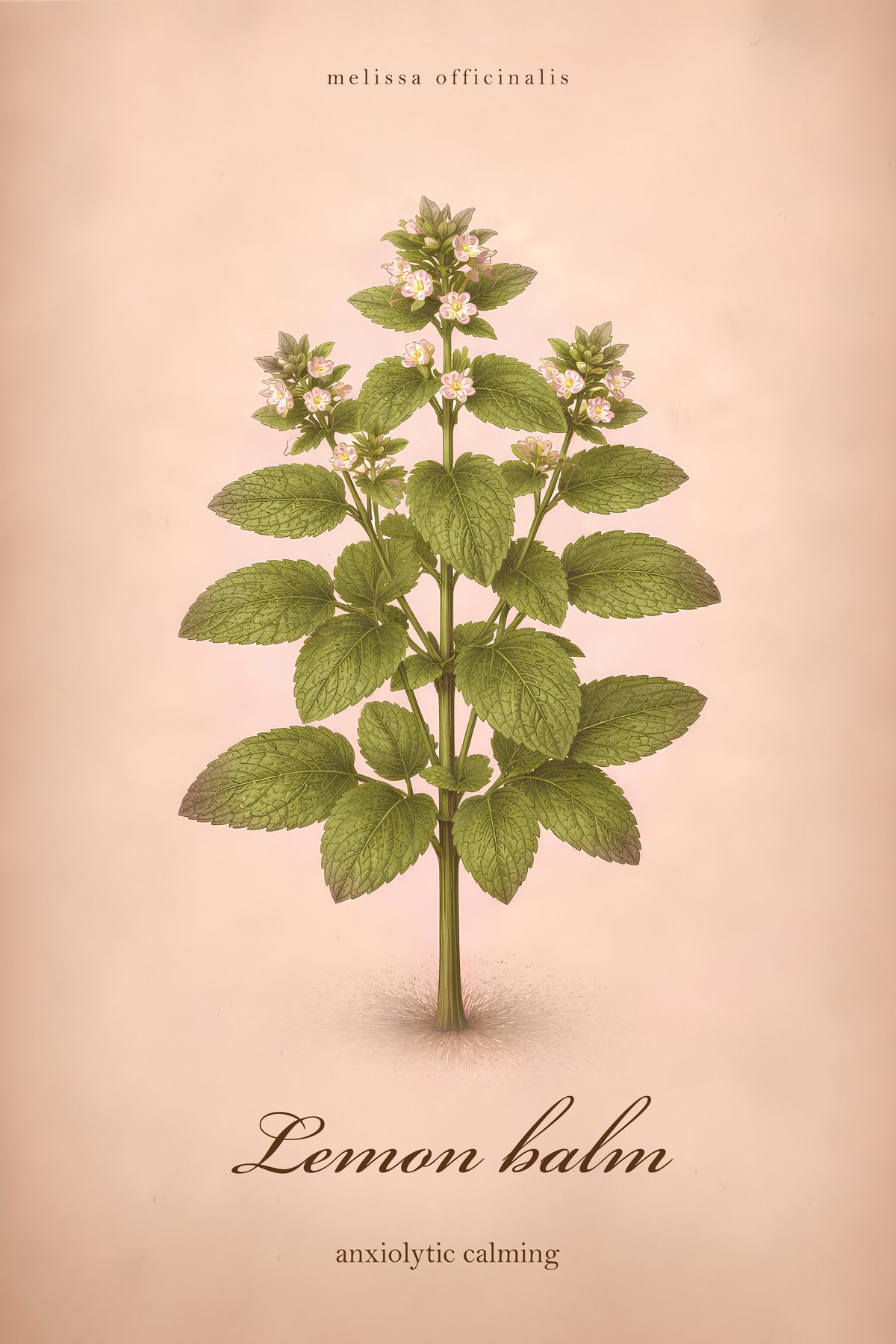 Lemon Balm Botanical Print, Medicinal Herb Wall Art, Vintage Colour Apothecary Poster