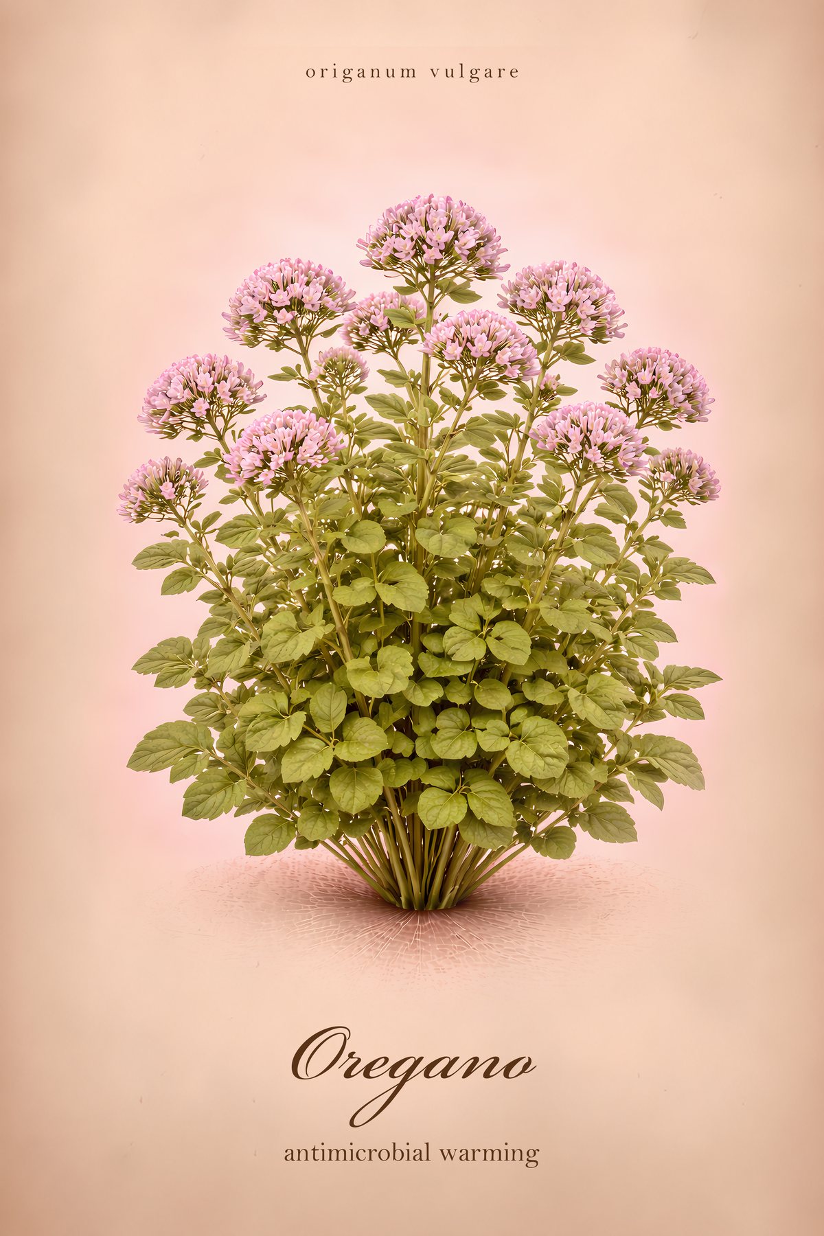 Oregano Herb Print, Apothecary Kitchen Wall Art, Vintage Colour Botanical Poster