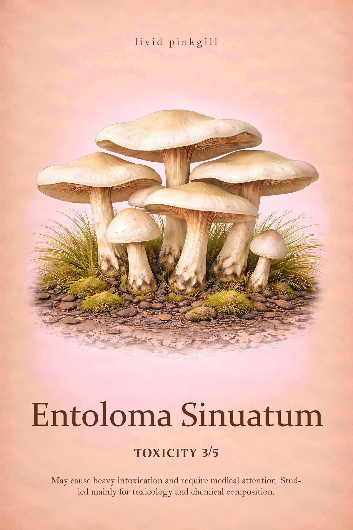 Entoloma sinuatum Print, Mycology Wall Art, Vintage Fungi Study Poster