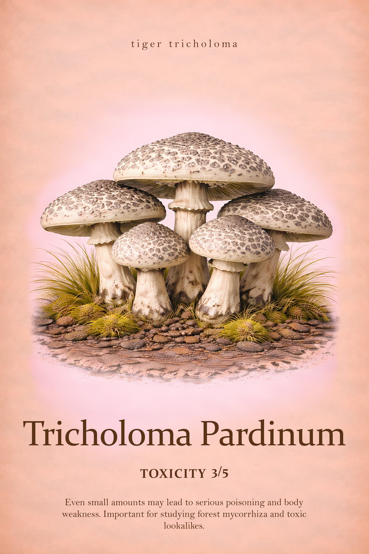 Tricholoma pardinum Print, Mycology Wall Art, Vintage Fungi Study Poster