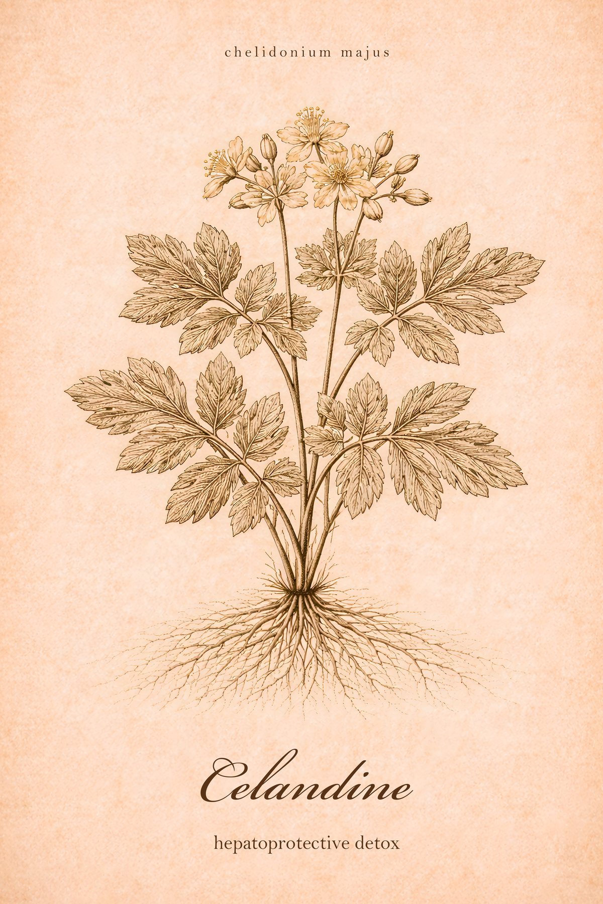Celandine Botanical Print, Wild Herb Wall Art, Vintage Plant Study Poster